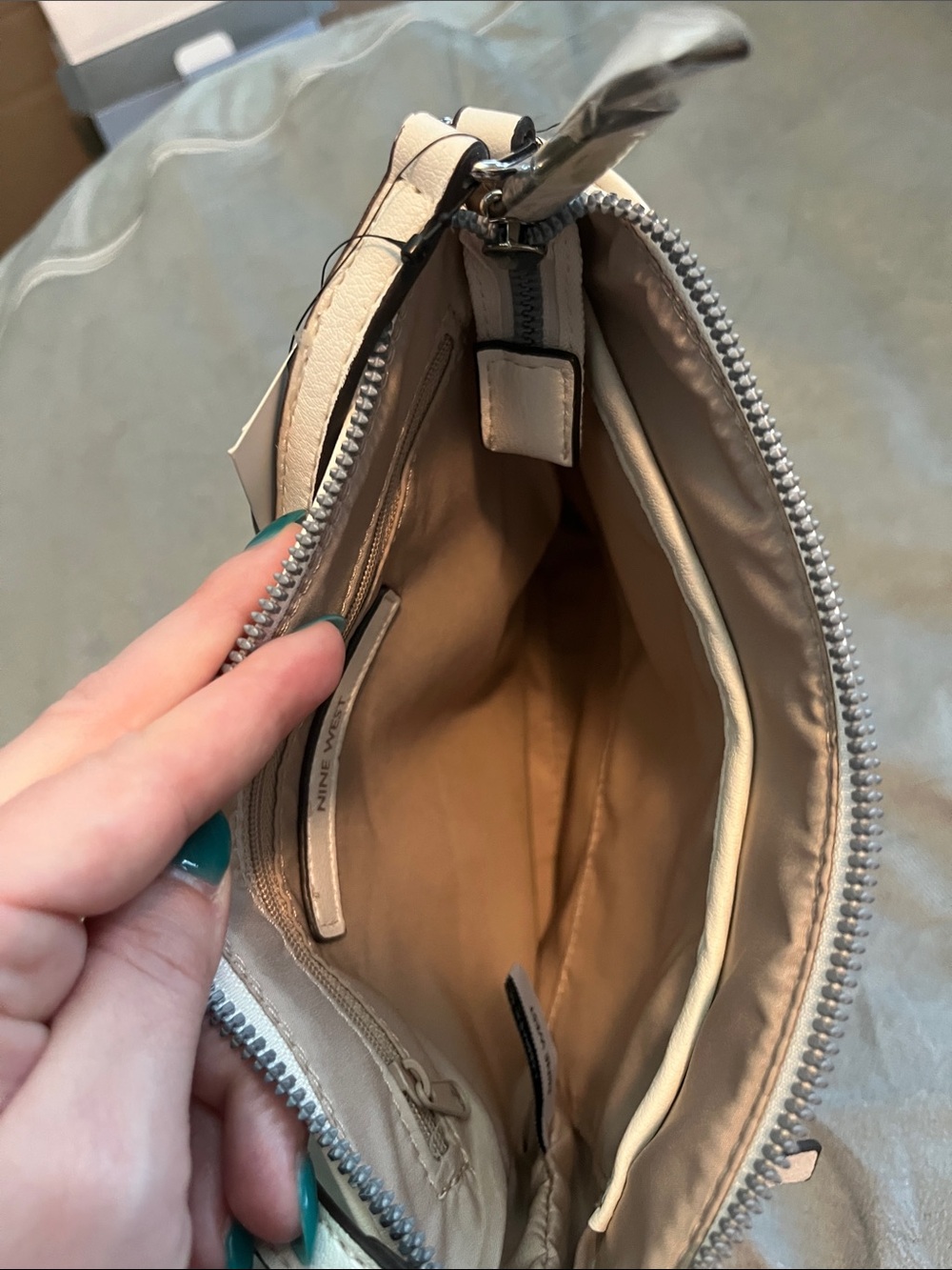 Nine West White Crossbody Bag with Silver Hardware - Picture 8 of 9